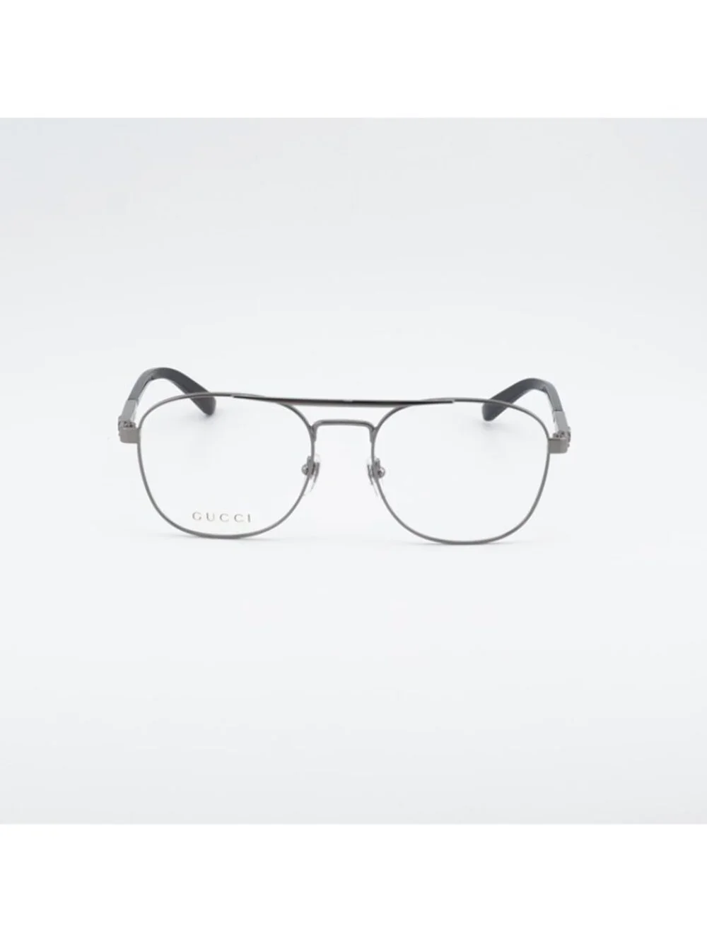 Gucci GG1290O 001 Eyeglasses Ruthenium and Black 54mm Aviator Frame